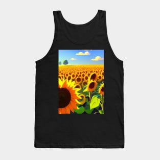 STYLISH SIMPLE SUNFLOWER FIELD WITH PALE BLUE SKY Tank Top